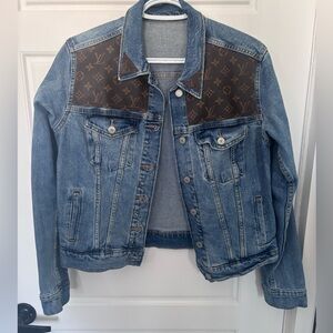 Louis Vuitton Custom Women Denim Jacket with Monogram Accents